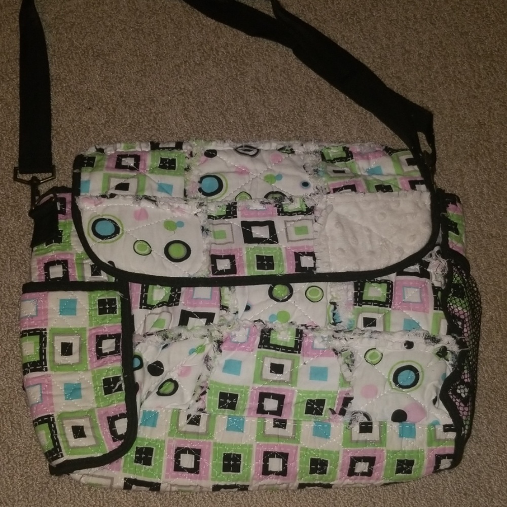 Brand new cross body patchwork diaper bag NWOT